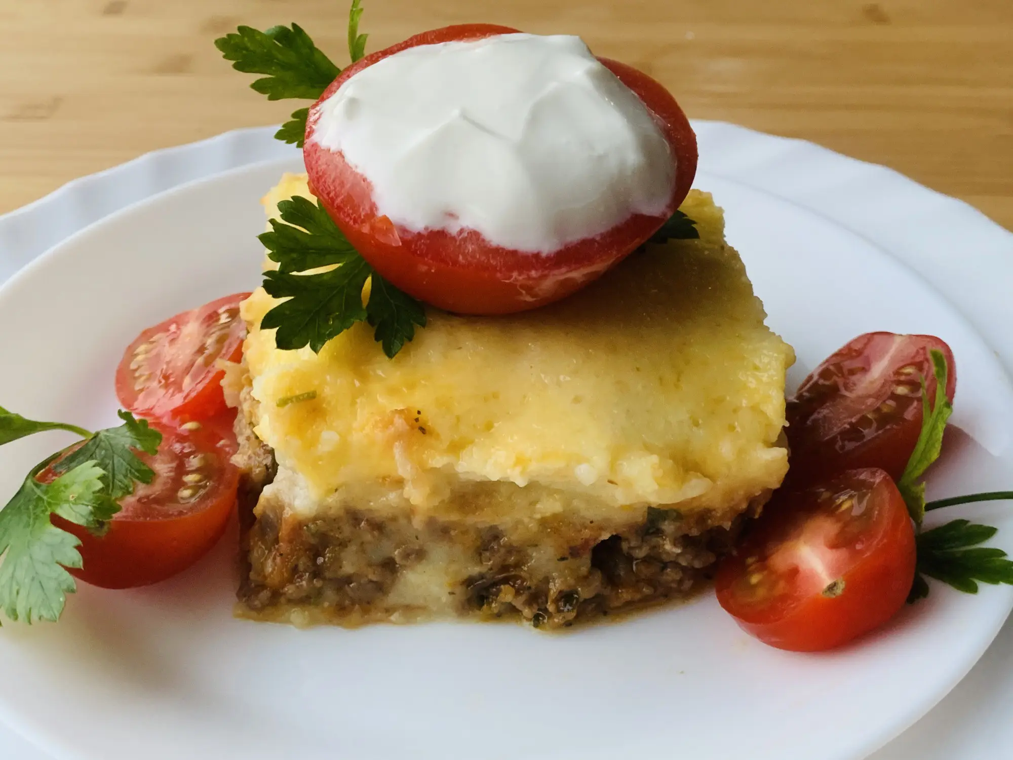 Musaca din carne tocata cu piure de cartofi