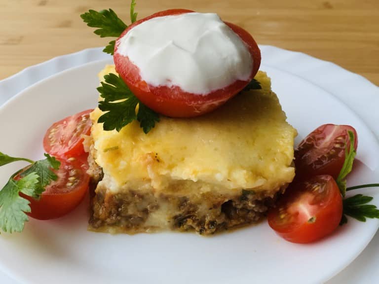 Musaca din carne tocata cu piure de cartofi