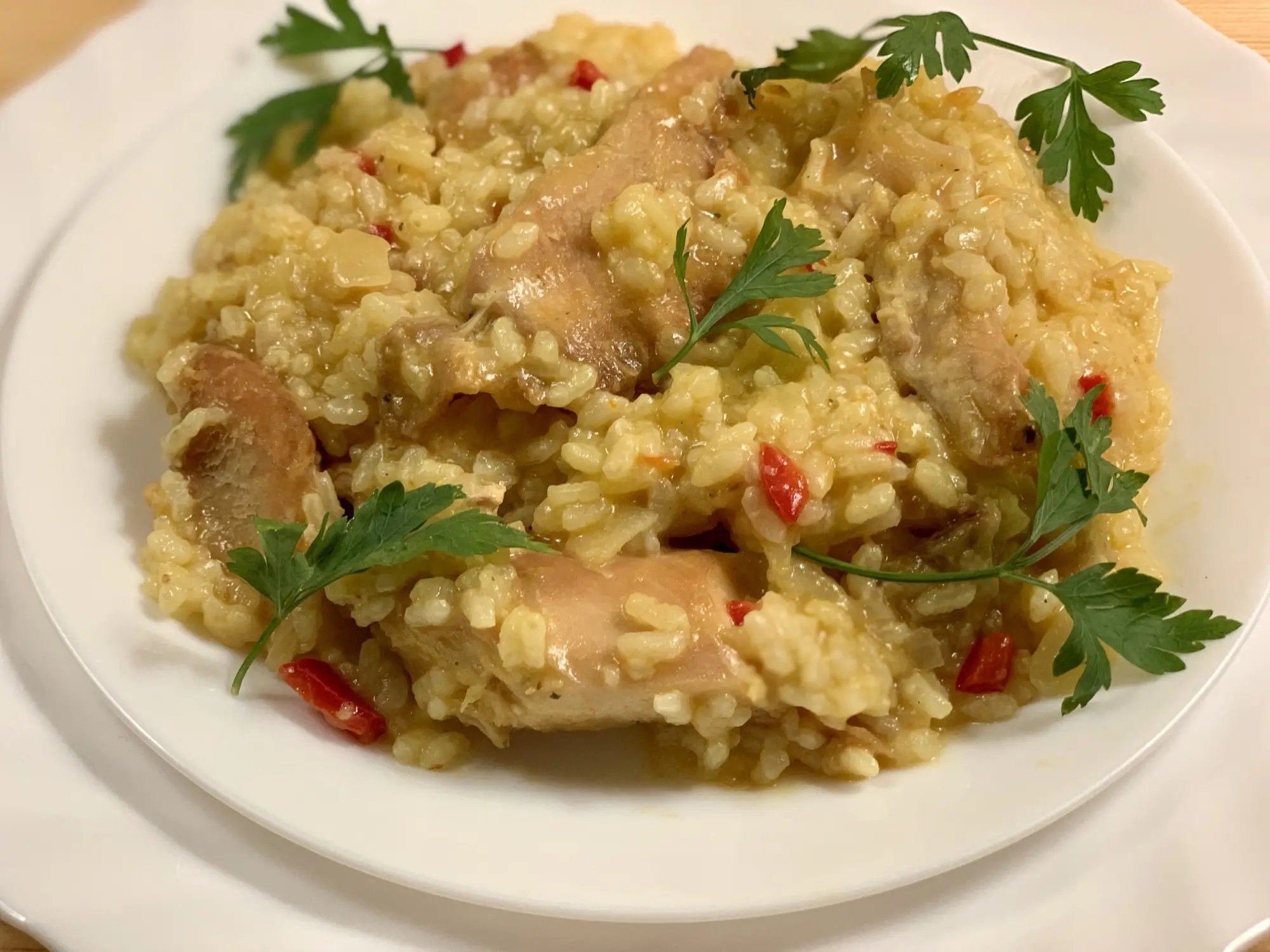 Pilaf taranesc cu gaina de tara