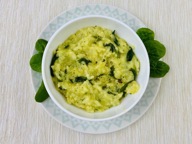 Orez cremos cu dovlecel si spanac – vegan
