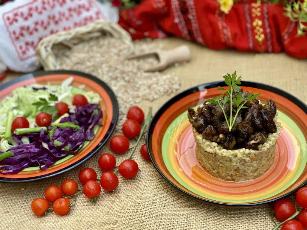 4AF7939D-3C28-4F99-A4E6-724E74B36ABA Pilaf ( risotto ) din arpacas si praz cu pipote si inimi la tigaie